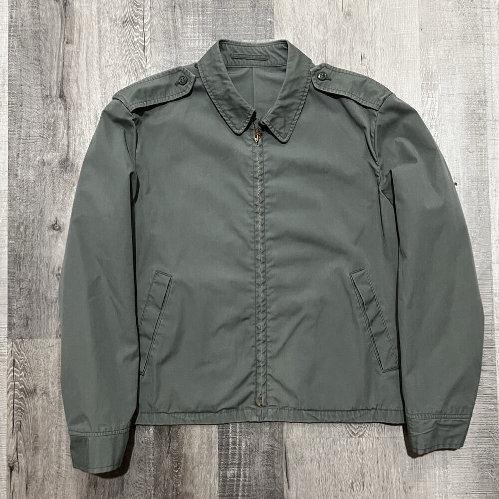 VTG 50s 60s Military Officer Waist Jacket Coat Cotton Talon USAF Flight Uniform